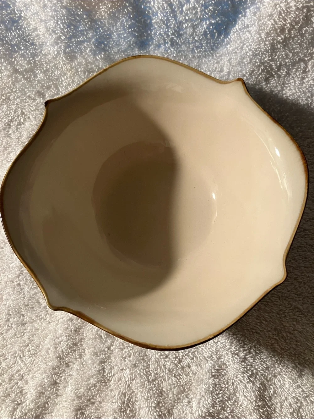 Pier 1 Metallic Bronze 7 1/2” Bowl Freeform Textured